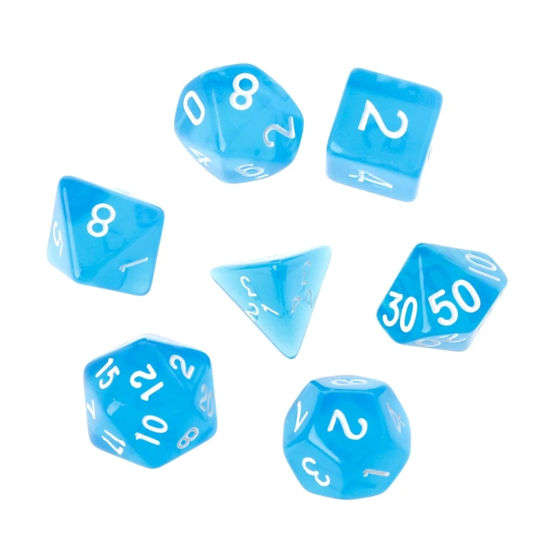 7 шт. прозрачные многогранные игральные кости для Dragon Pathfinder D20 D12 2xD10 D8 D6 D4|Кубики| |
