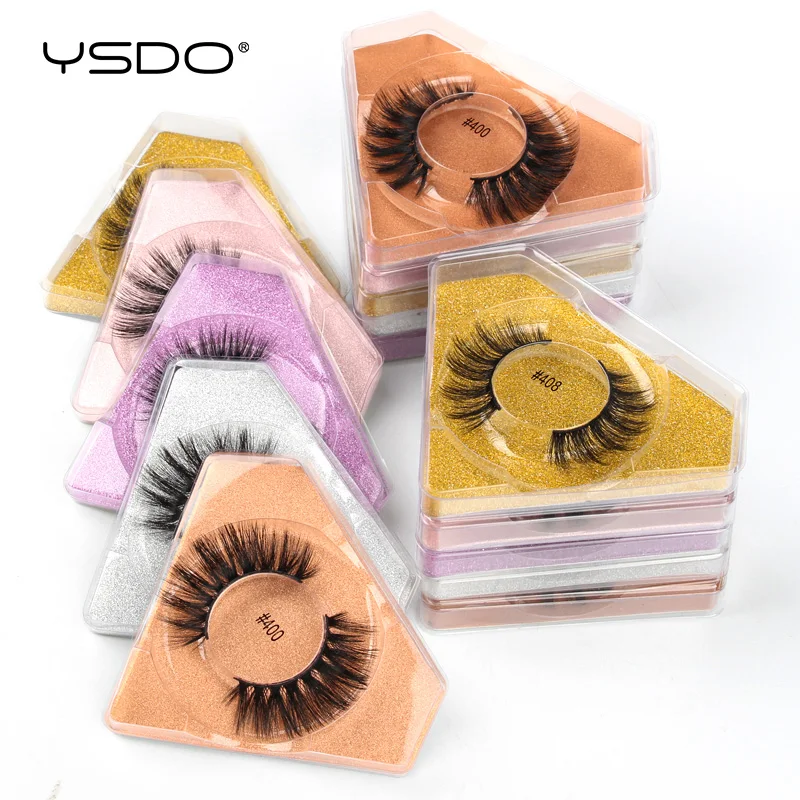 Ресницы YSDO из искусственной норки 4/20/50/100 шт. объемные пушистые 3d-ресницы для