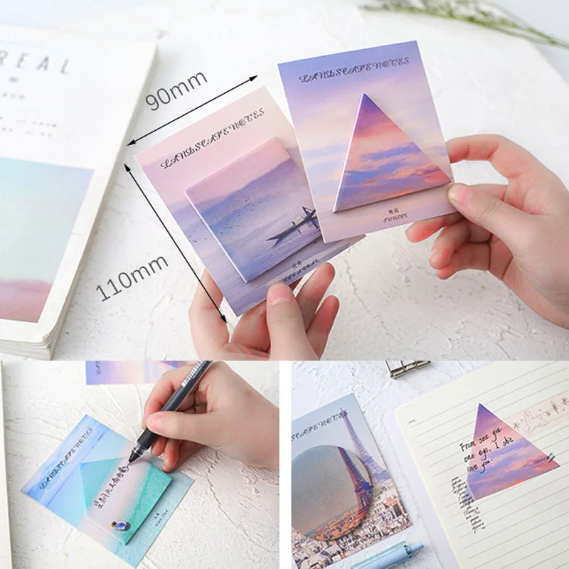 30 страниц блокнот для записей клейкие заметки серия геометрических природных