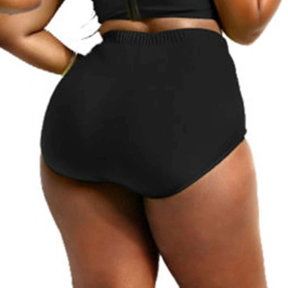 

Women Sexy High Waist Full Coverage Swim Shorts Solid Color size plus Drawstring Beachwear Bathing Wear Bikini Short