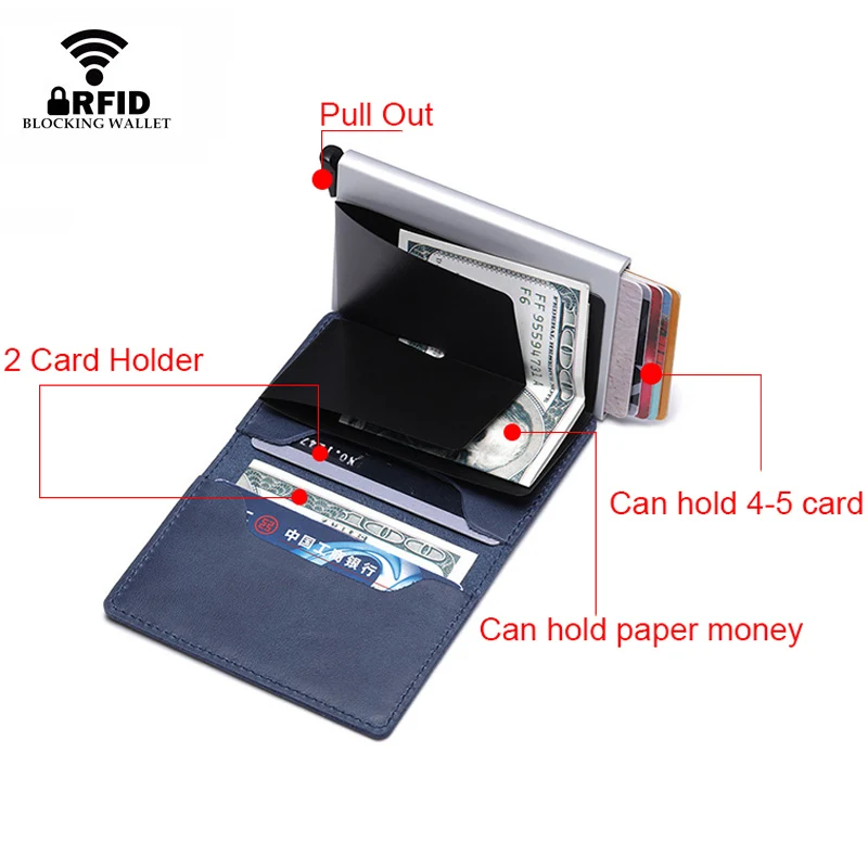 Чехол DIENQI из натуральной кожи с Rfid защитой для кредитных карт мужчин и