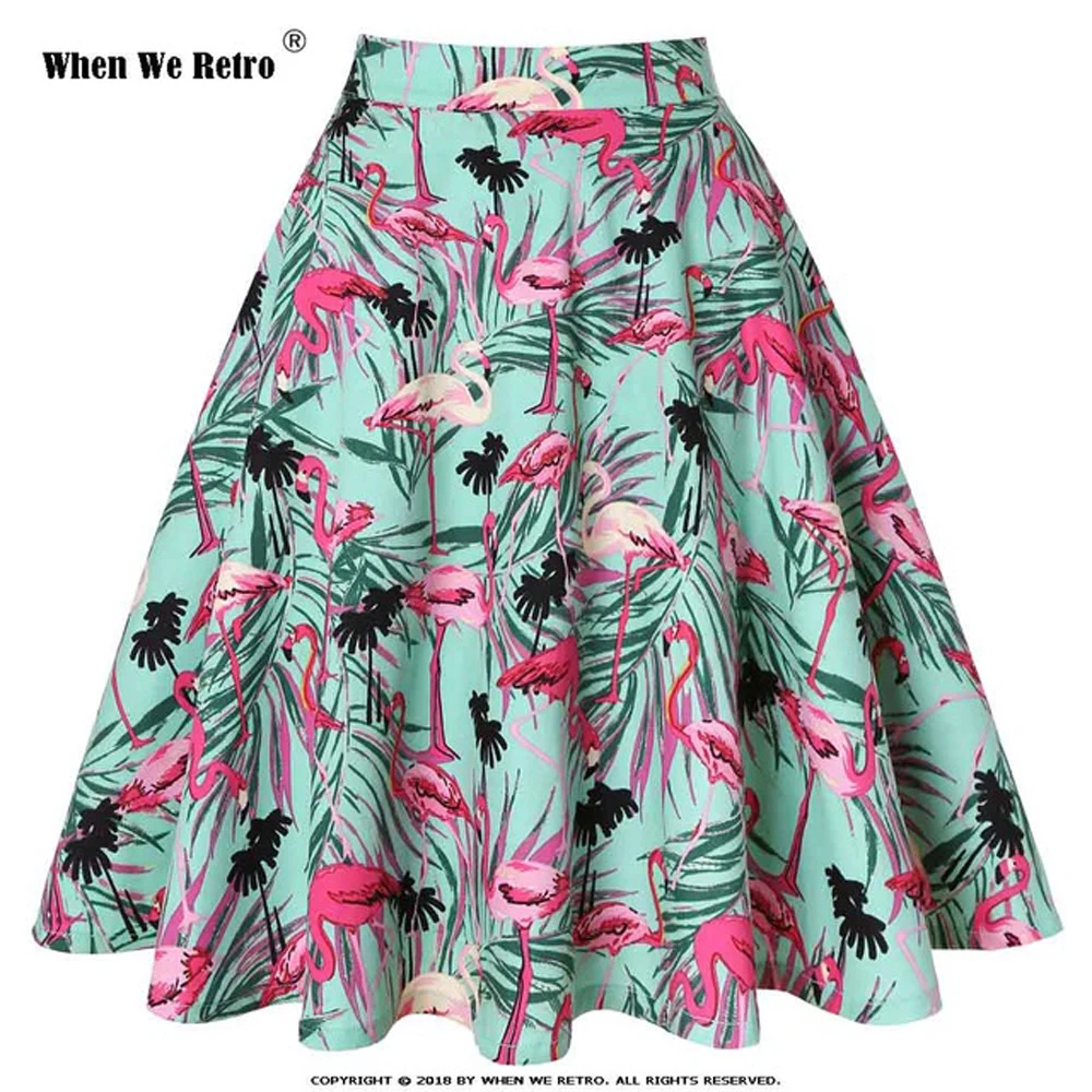 

When We Retro Floral Skirt Lemon Cherry Flower Strawberry Print Casual Fashion Short Women Vintage Skirts High Waist VD0020