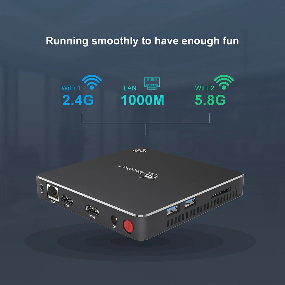 Beelink T34 мини ПК Intel Apollo Lake Celeron N3450 DDR4 6 ГБ 128 ГБ/256 Windows 10 с двумя портами HDTV 1000 м