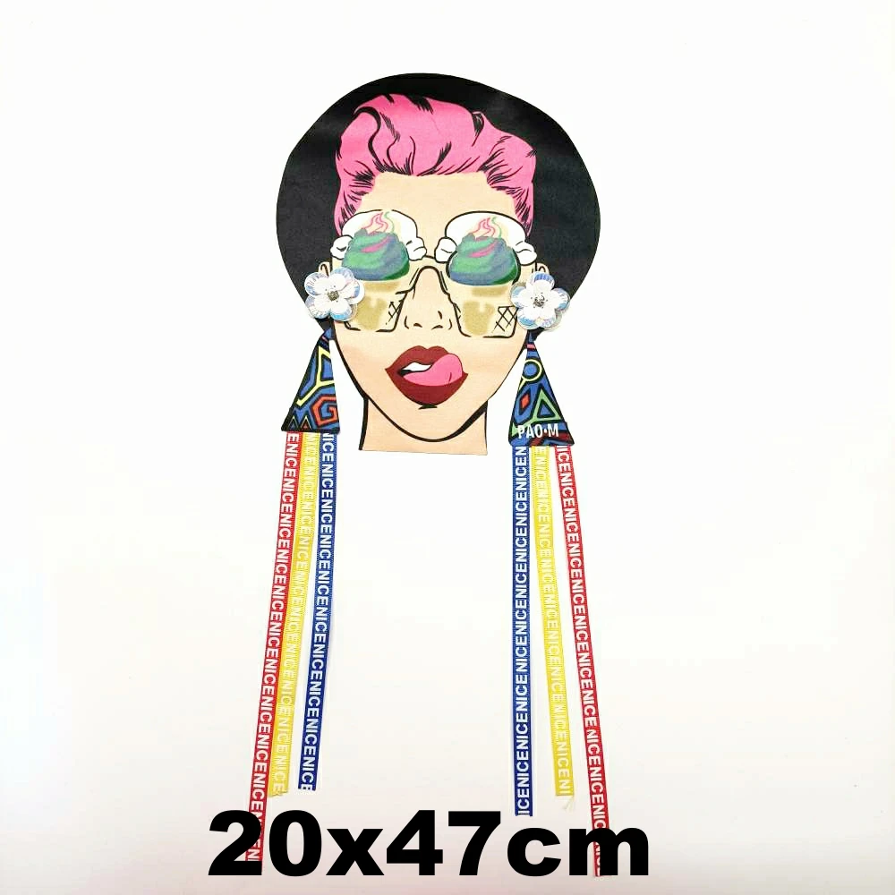

Accessories large printing beaded embroidery big girl belle patches for clothing OR-3270