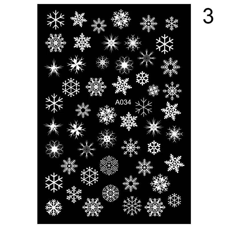 Winter Xmas 3D Nail Sticker Christmas Elk Santa Snowflake Rabbit Cartoon Slider Design Polish Nails Decals Art DIY Decor | Красота и