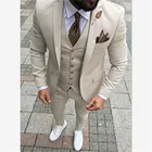 Новый модный красивый мужской костюм цвета слоновой кости костюм для жениха Свадебные костюмы для лучших мужчин приталенные смокинги для жениха для мужчин (пиджак + жилет + брюки)