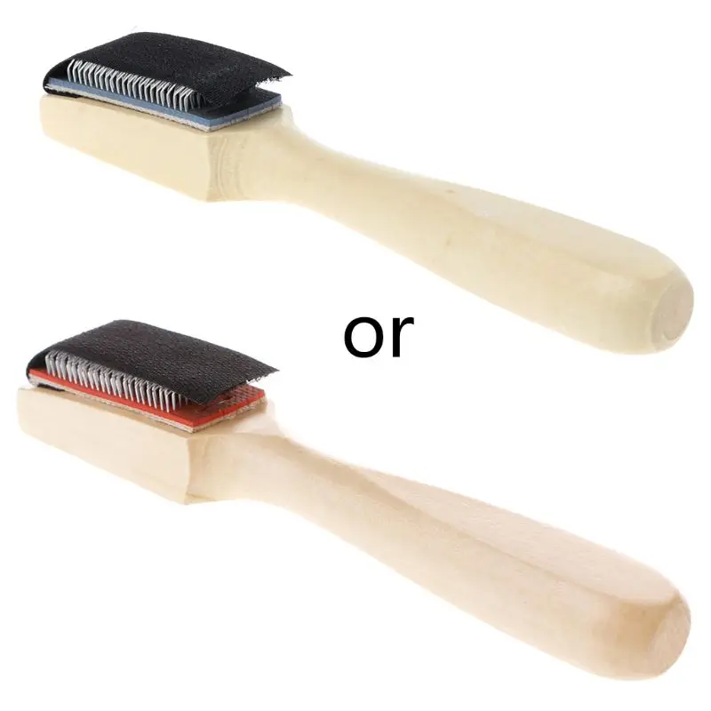 

1pc Wood Handle Dance Shoes Cleaning Brush Suede Sole Wire Shoe Brush Random Color