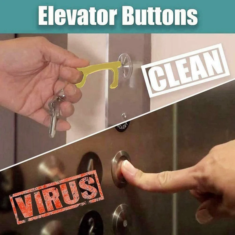 

3Pcs Contactless Door Opener Protection Isolation Copper Key Elevator Button Door Opener