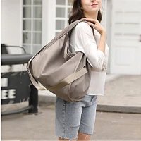 fashion simple solid color large shoulder bag casual nylon waterproof large capacity womens bag shopping bag messenger bag