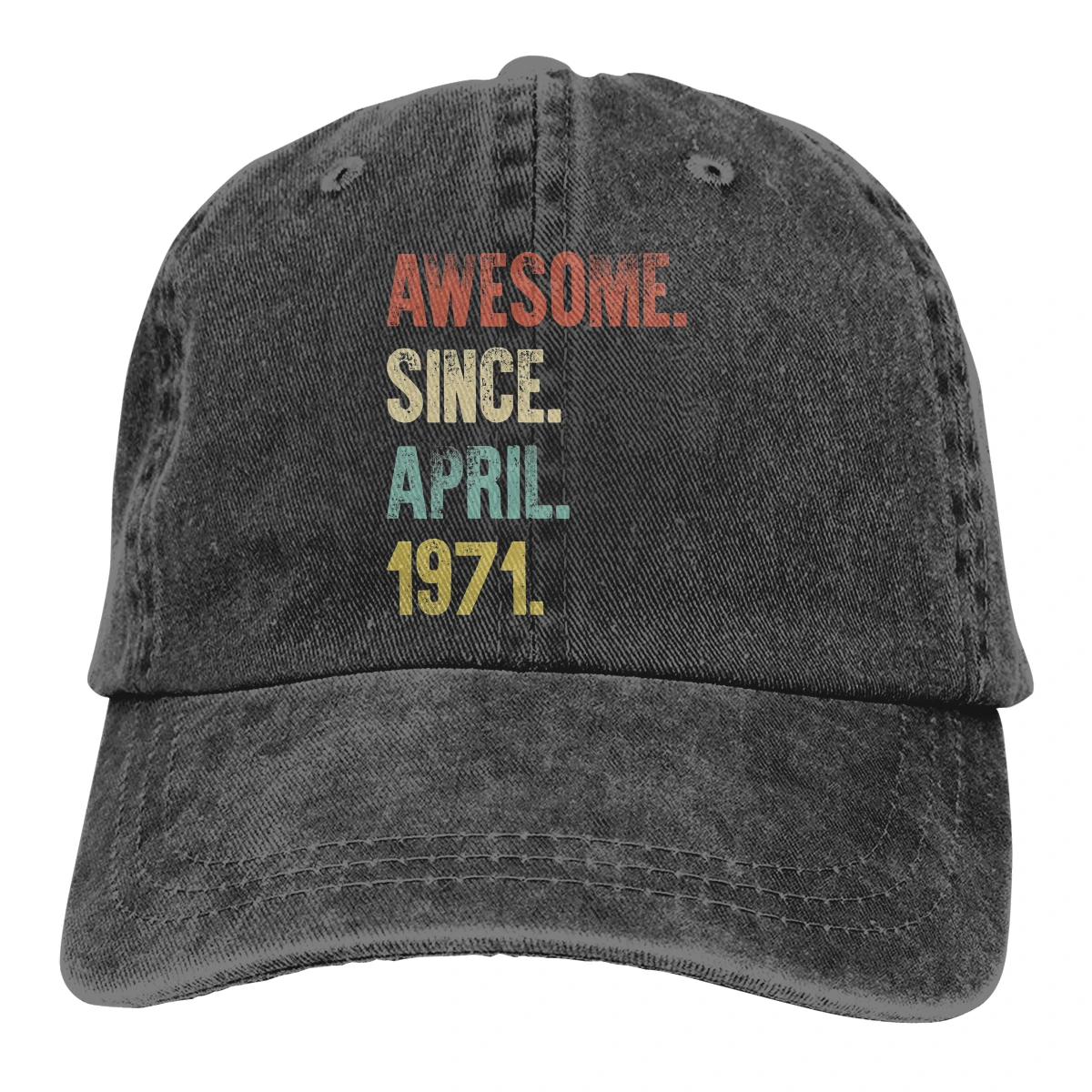 

Adjustable Solid Color Baseball Cap Retro Vintage 50th Birthday Awesome Since April 1971 Washed Cotton 50 Years Old Woman Hat