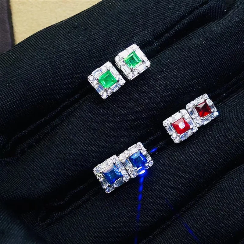 Модные серьги с изумрудом для вечеринки натуральный изумруд класса Си серебро 925