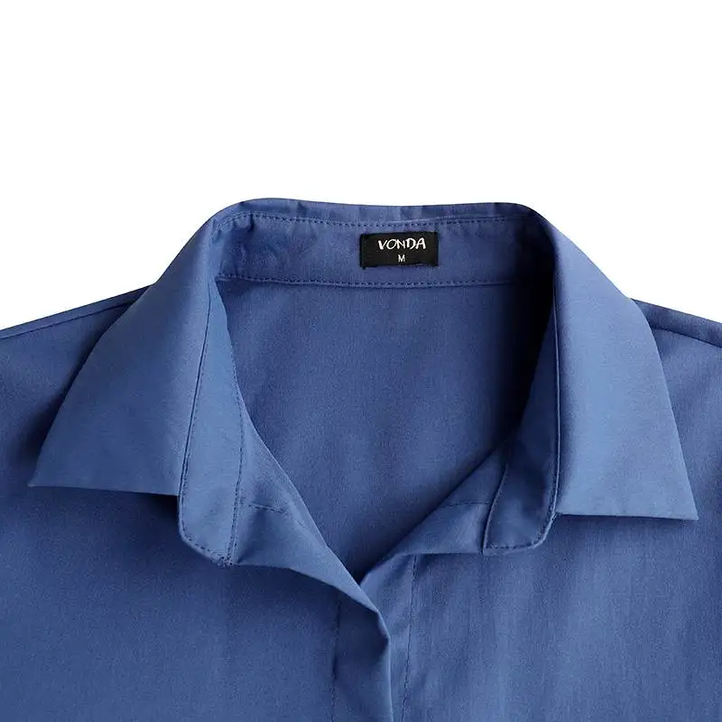 Женское платье-макси с длинным рукавом отложным воротником и пуговицами - купить