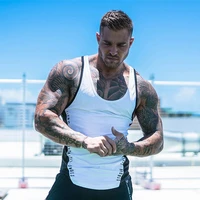 men bodybuilding tank tops gyms workout fitness cotton sleeveless shirt jogger clothing stringer singlet male casual vest