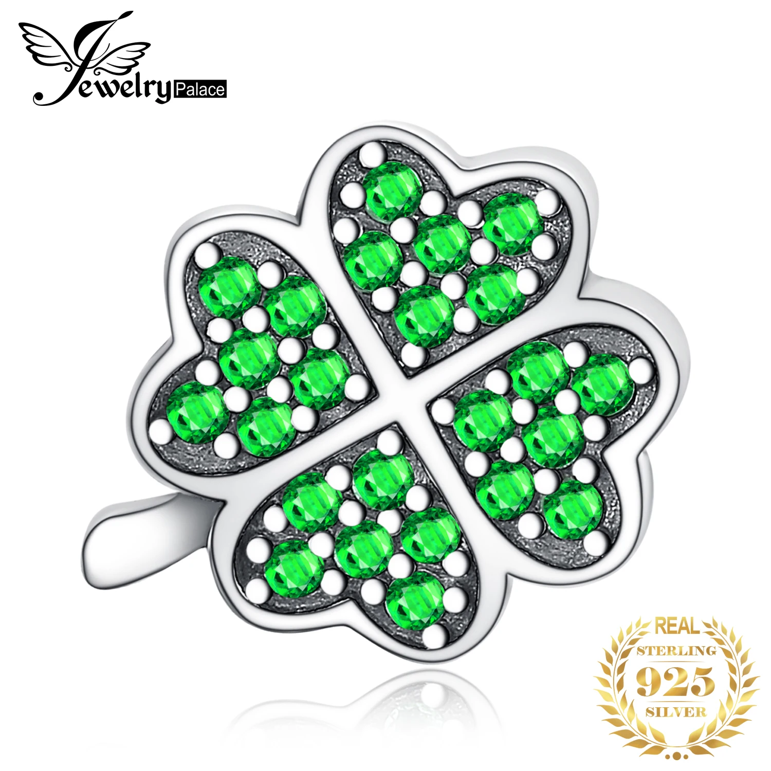 JewelryPalace удачи с ирландским клевером 0.6ct зеленый фианит 925 пробы Серебряная