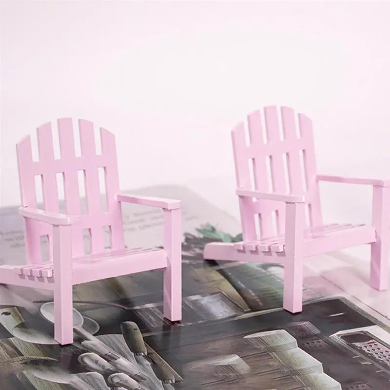 

A Set 4Pcs Lovely Decorative High-quality Chair Table Model Dollhouse Chair Table