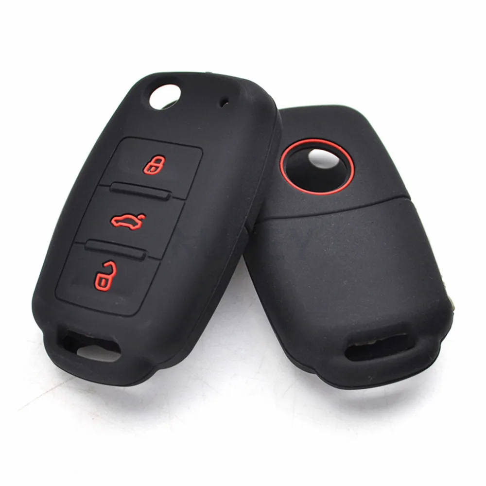 Силиконовый чехол для ключей от машины VW POLO Bora Beetle Tiguan Passat CC Golf Seat Leon Altea Ibiza SKODA Fabia
