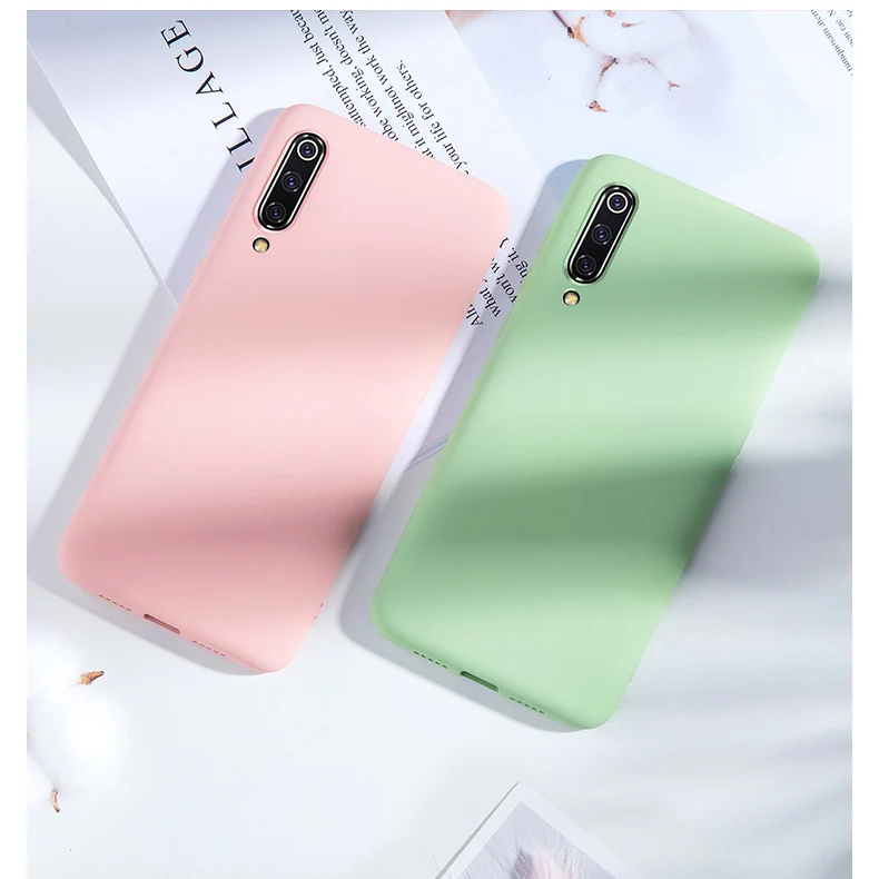 Твердые Цвет силиконовый чехол для Xiaomi Mi 9 SE 9T Pro A1 A2 Lite A3 CC9e RedMi Note 8 7 Pro K20 6 6A 8A 8 карамельный мягкий чехол для телефона