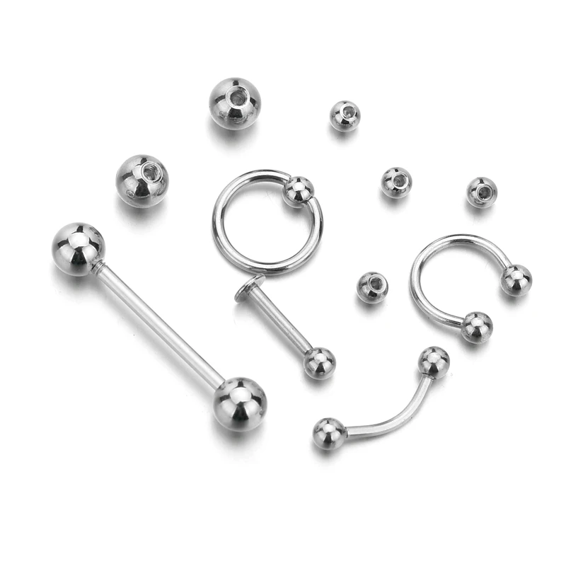 Punk Stainless Steel Stud Earrings Nostril Nose Ring Lip Rings Sircular Piercing Ball Horseshoe Hoop Body Jewelry |