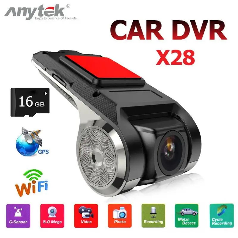 Anytek X28 1080P HD WiFi Автомобильный видеорегистратор камера видео рекордер 1G dvr ADAS
