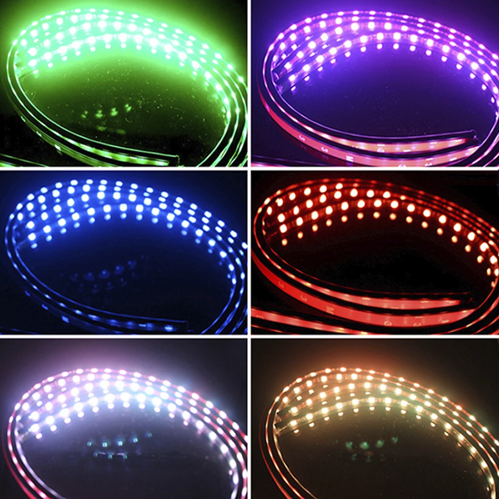 4 шт. автомобиля 12V RGB Светодиодные ленты Bluetooth App Управление течет Цвет под