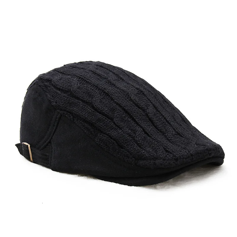 2019 Зимний вязаный берет для папы мужская повседневная плоская шапка Мужская