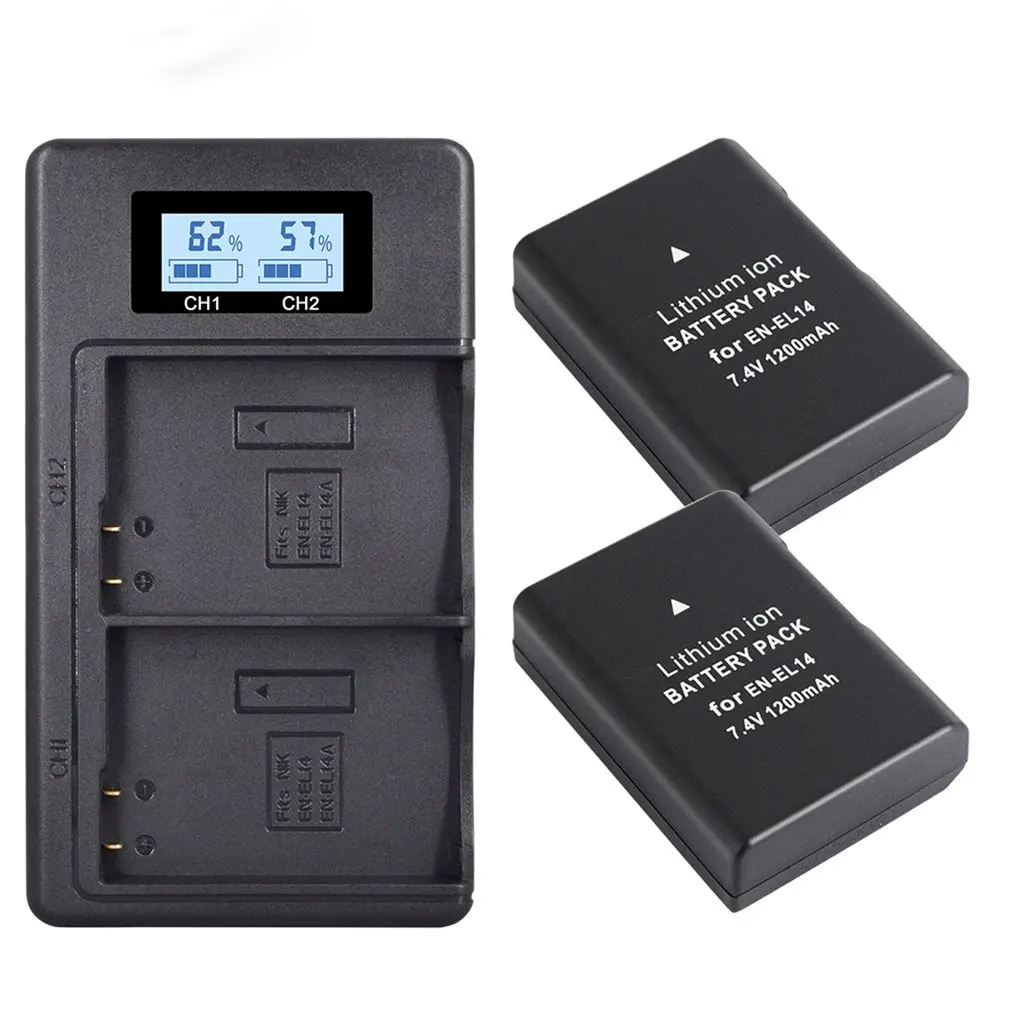 

EN-EL14 EN-EL14a ENEL1 EL14 ЖК-дисплей Дисплей USB двойной цифровой Камера Батарея Зарядное устройство для Nikon D3200 D5100 SLR Камера Зарядное устройство набор