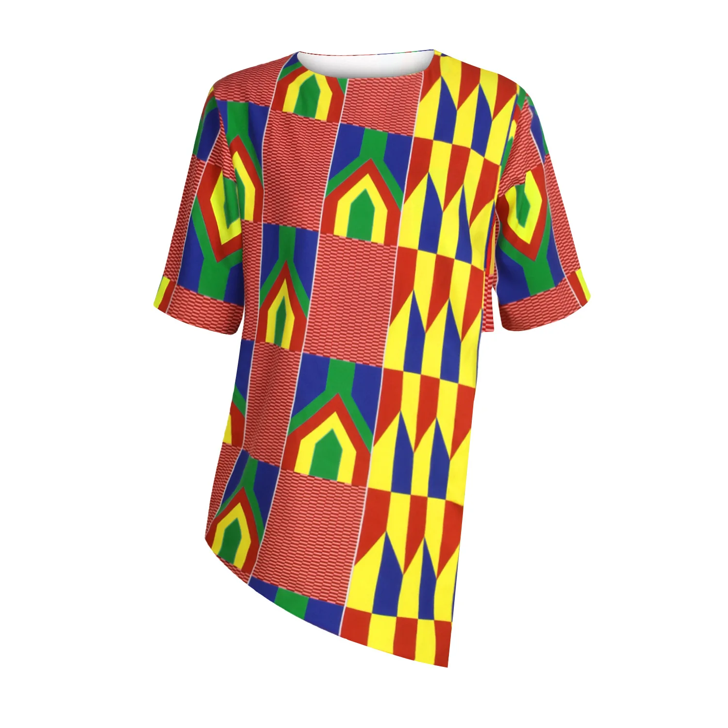 

2020 summer sexy fashion style african women printing o-neck t-shirt