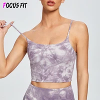 focusfit new yoga beauty back sports underwear women tie dyeing shockproof gym running yoga bra workout fitness vest