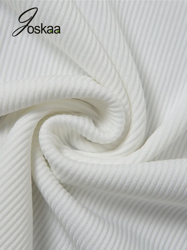 

Joskaa Solid One Shoulder Bra+Mini Package Hip Skirt 2 Piece Sets Women Outfits High Street Clothing Summer 2021 Party Clubwear