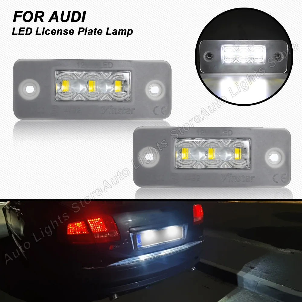 

2PCS Error Free LED License Number Plate Light Lamps For Audi A8 D3 2002 2003 2004 2005 2006 2007 2008 2009 2010 Plug&Play