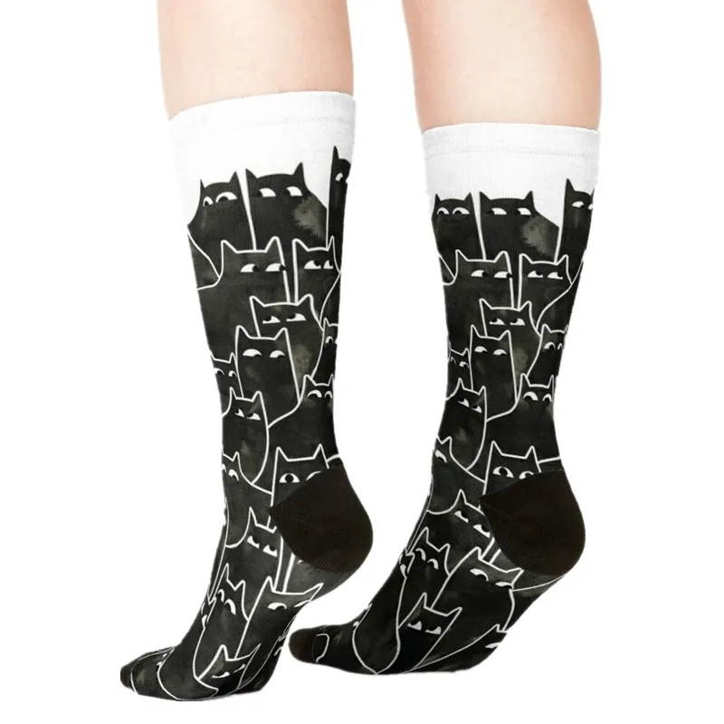 

2021 Women's socks kawaii Vintage Horror Printed Socks Woman harajuku Happy Funny Novelty cute girl gift Socks for women