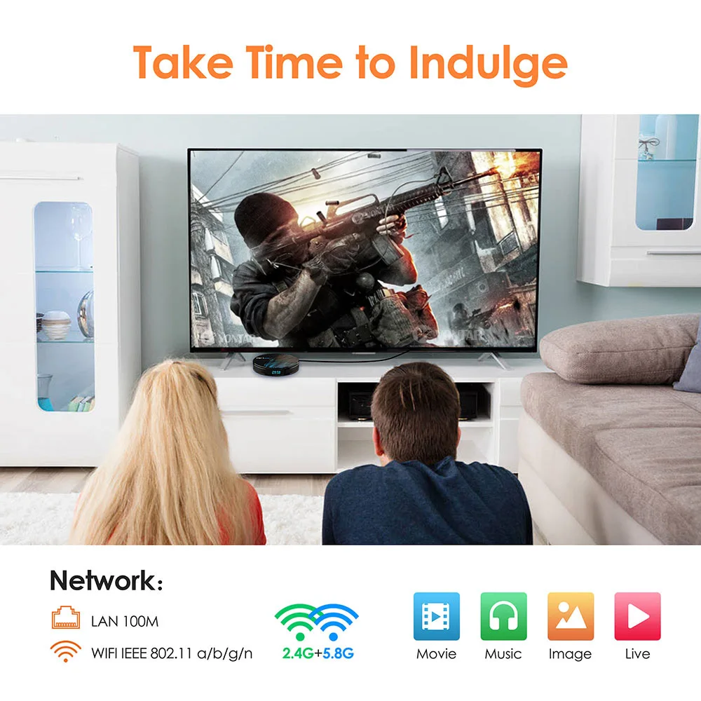 HK1 Max Android ТВ Box 10 RK3318 Смарт коробка 4 Гб Оперативная память 64 Гб/128 ГБ H.265 BT4.0