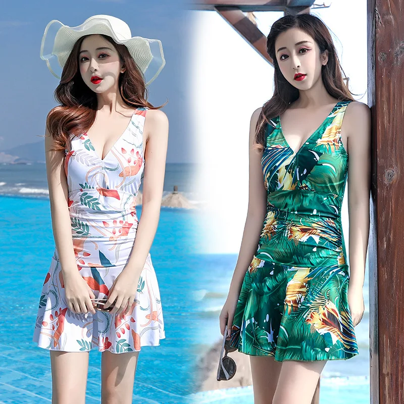 

Swimsuit women's conservative sexy skirt-style one-piece cover belly slimming new fashion slimming swimwear