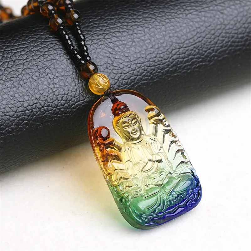 Красочный буддийский кулон Pixiu ожерелье FengShui в китайском стиле украшение Будда