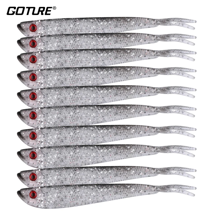 

Goture 10pcs/lot Soft Fishing Lure Silicone Artificial Bait 10cm 3.7g Swimbait