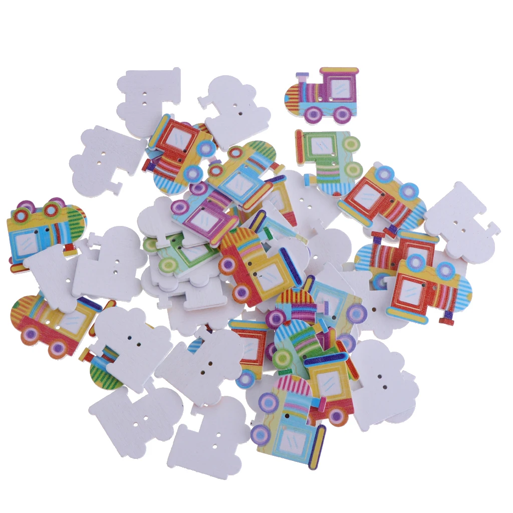 50 шт. деревянные пуговицы для скрапбукинга|Пуговицы| |