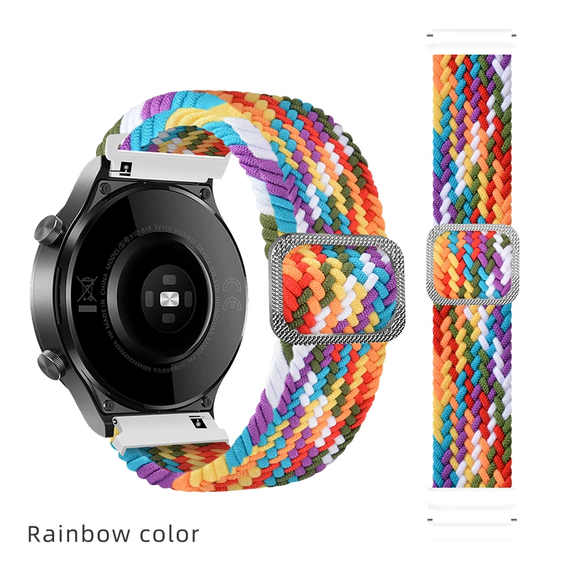 

Ремешок нейлоновый для наручных часов, плетеный браслет для Samsung Galaxy Watch 3/46 мм/42 мм/active 2/Gear S3, Huawei GT/2/2e/Pro, 20 мм 22 мм