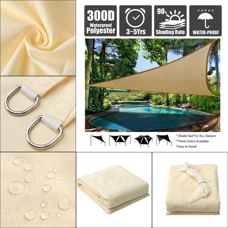 

outdoor awnings Waterproof Sun Shelter Triangle Sunshade Protection Outdoor Canopy Garden Patio Pool Shade Sail Awning Camping