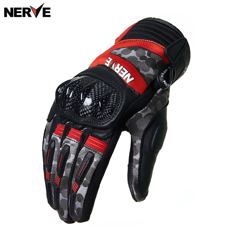 Nerve Summer Motorcycle Riding Gloves Breathable Touch Screen Anti Falling Light Protector Motorcycle Racing Four Season enlarge