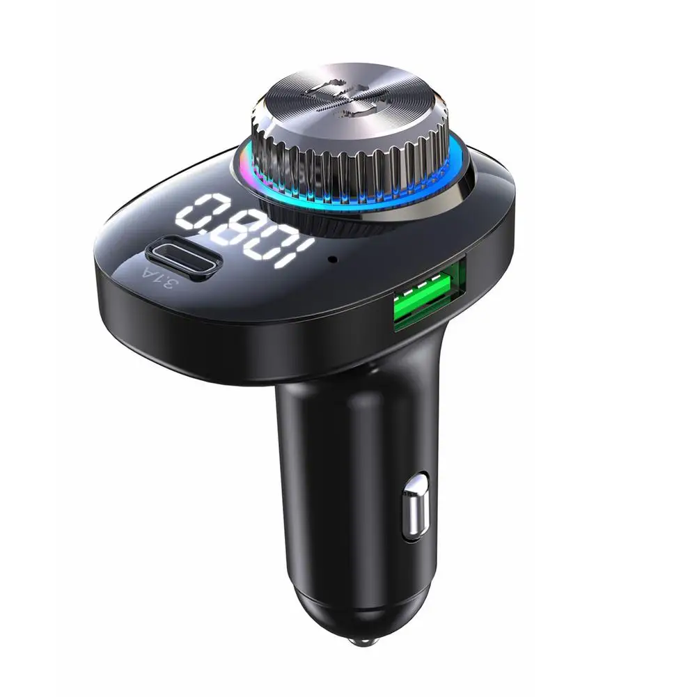 

Car Bluetooth FM Transmitter With 7 RGB Color LED Backlit Wireless In-Car Hands-free Calling Receiver Kit With Microphone Plug