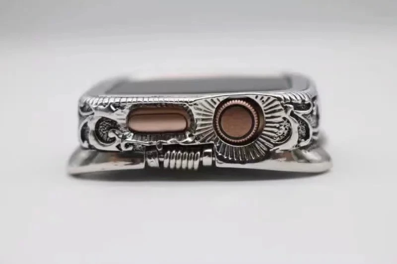 Винтаж, рисунок в форме цветка, металлический корпус ремешок для Apple Watch 38 мм/42 мм/44 мм/40 мм властная металлический ремешок для наручных часов iwatch серии 432