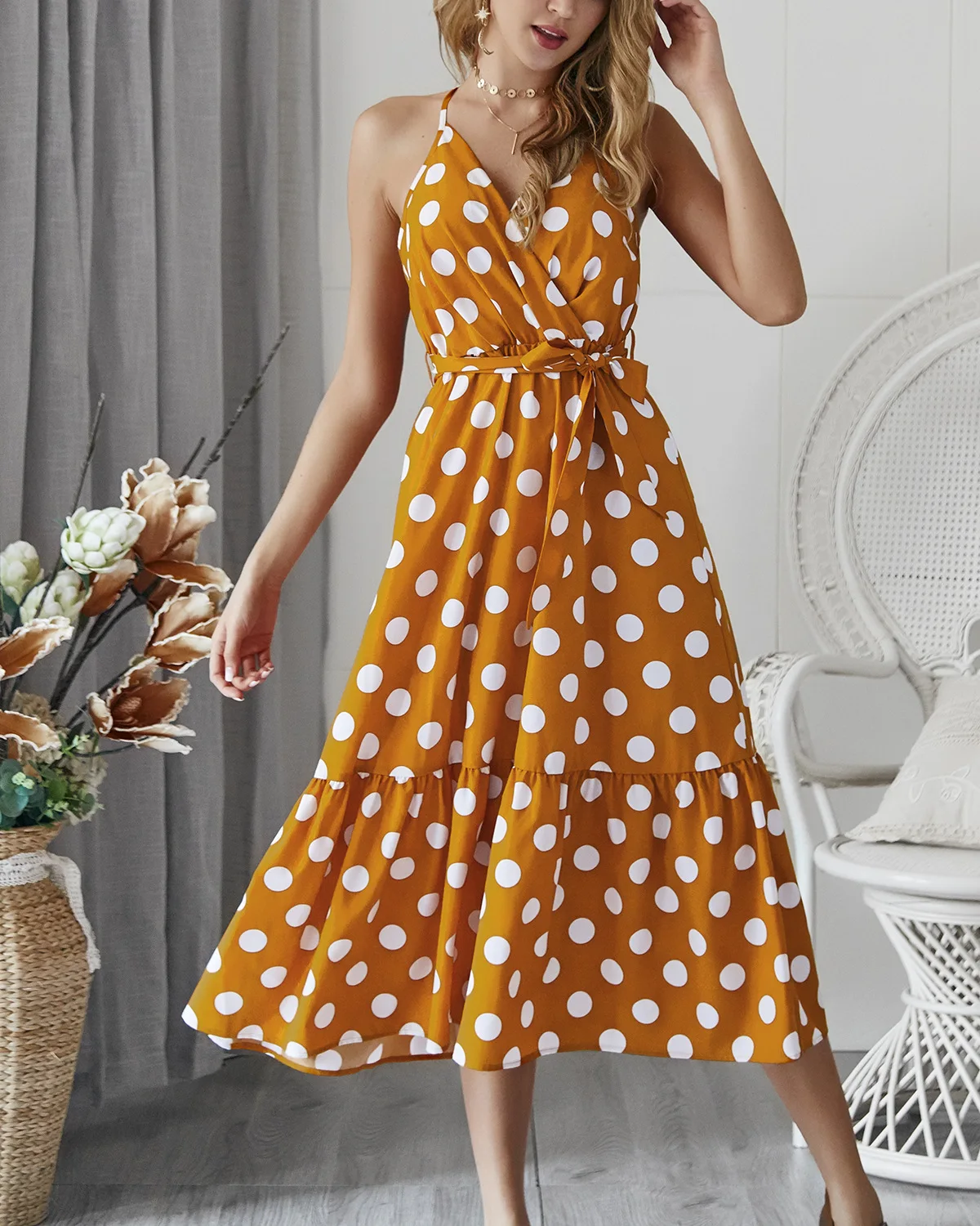 2020 Newest Women's dress sukienki Spaghetti Strap summer A-Line Beach Style vestidos de playa mujer Mid-Calf dresses | Женская
