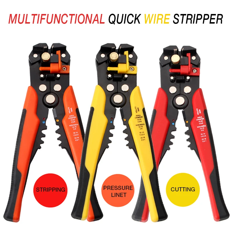 

AI-ROAD Multi tools pliers stripper cutter cable wire capability 0.2-6mm crimper automatic electrical repair tools