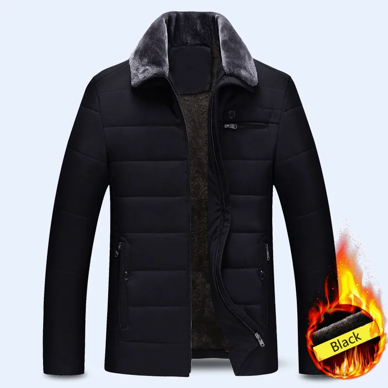 Для мужчин толстый искусственный меховой воротник Флисовая Куртка парка мужская