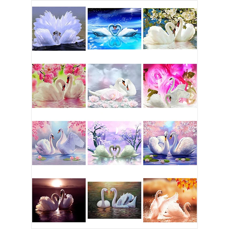 

Алмазная картина 5D "сделай сам", лебедь, животное, Круглая Мозаика, Набор для вышивки крестиком, алмазная вышивка, картина для стен, Декор для ...
