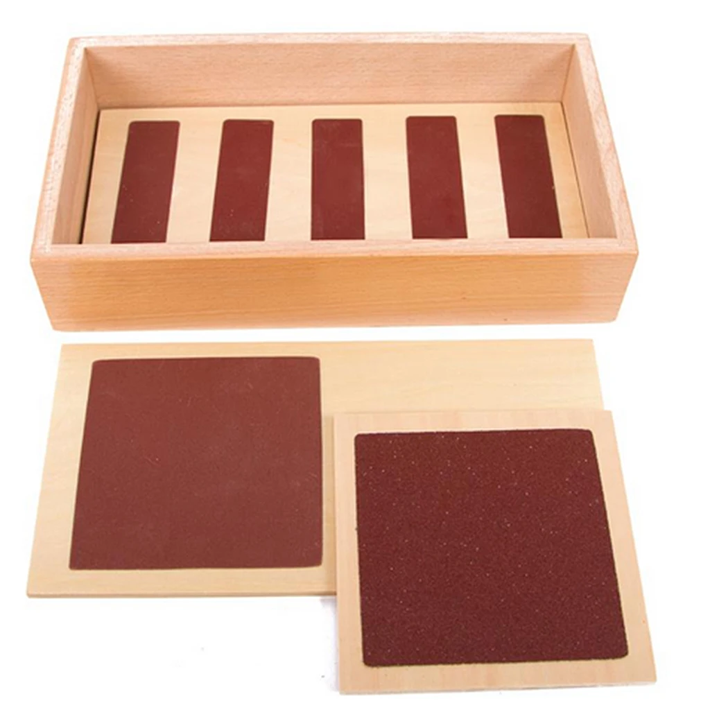 

Wooden Sensorial Material Rough and Smooth Boards Kids Toy Gift