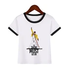Детская футболка с принтом рок-группы Queen Freddie Mercury, топы для маленьких мальчиков и девочек, забавная одежда, детская летняя футболка