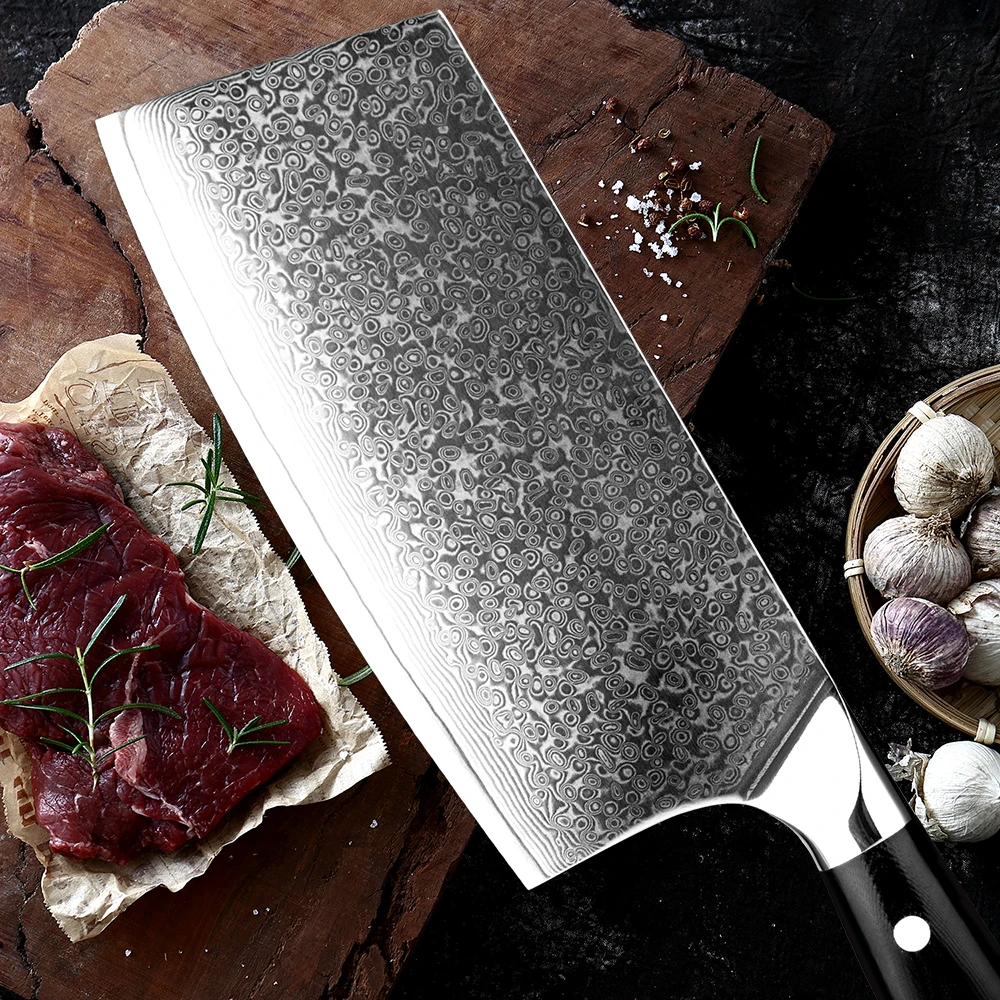 XITUO дамасский нож профессиональный шеф повара 67 слоев Дамасская сталь кухонный G10