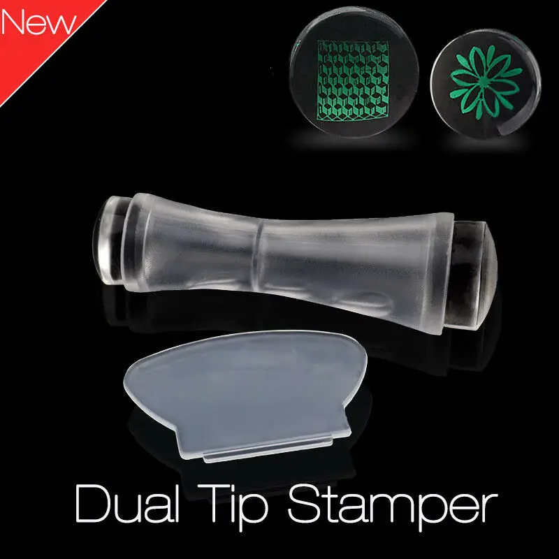 Двухсторонний штамп для дизайна ногтей с двойной головкой мягкий