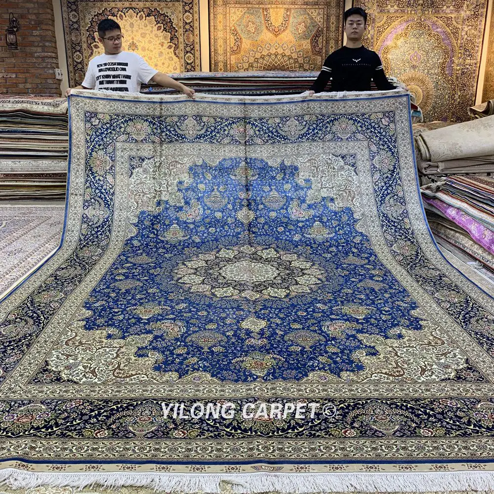 Yilong 9 'x 12' декоративный турецкий узор hereke шелковые ковры ручной работы